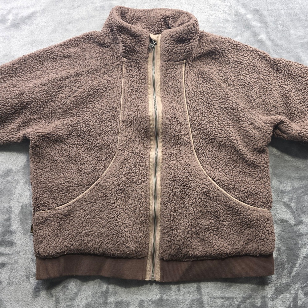 Kuhl Flight Fleece Jacket L Brown Womens Full Zip High Pile Hooded Soft Outdoor - Picture 4 of 13